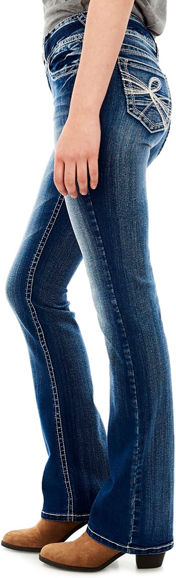 Luscious Curvy Bootcut Mid-Rise Insta Stretch Juniors-Jeans für Damen