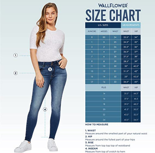 Luscious Curvy Bootcut Mid-Rise Insta Stretch Juniors-Jeans für Damen
